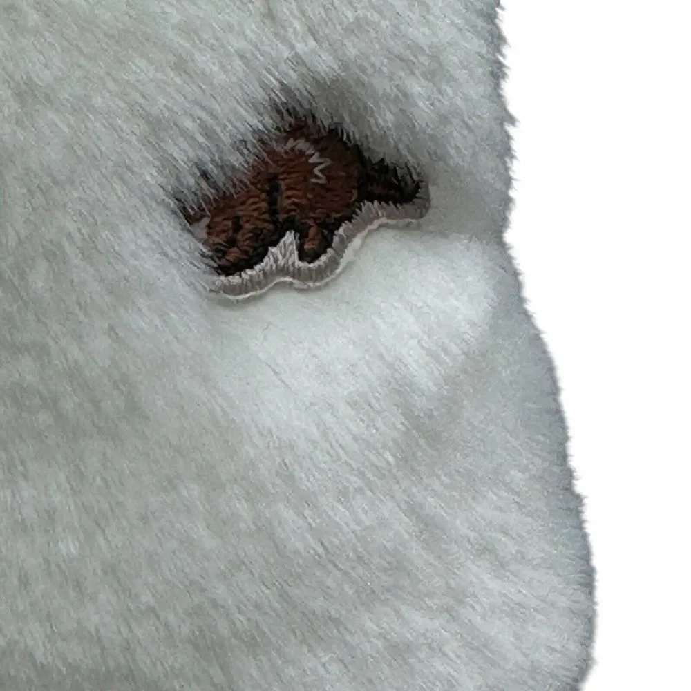 Roots Girls 6-12 Months White Full Zip Long Sleeve Logo Faux Fur Jacket Coat‎